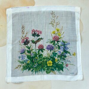Kreier Vintage Wildflowers Handkerchief 12.5" Square